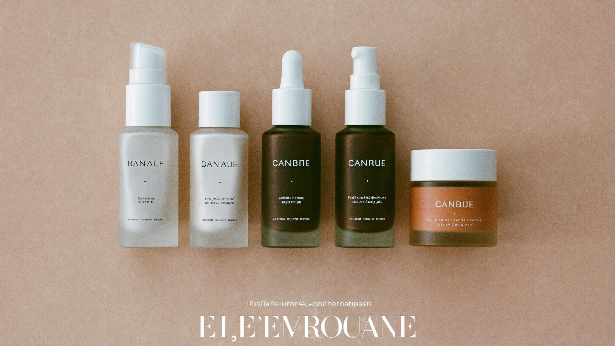 The full range arranged in order on a warm bone surface, morning to night, in even editorial light